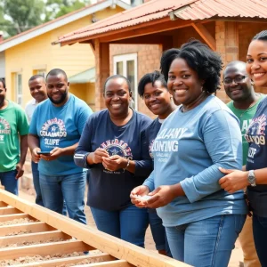 Community volunteers building homes in Tampa