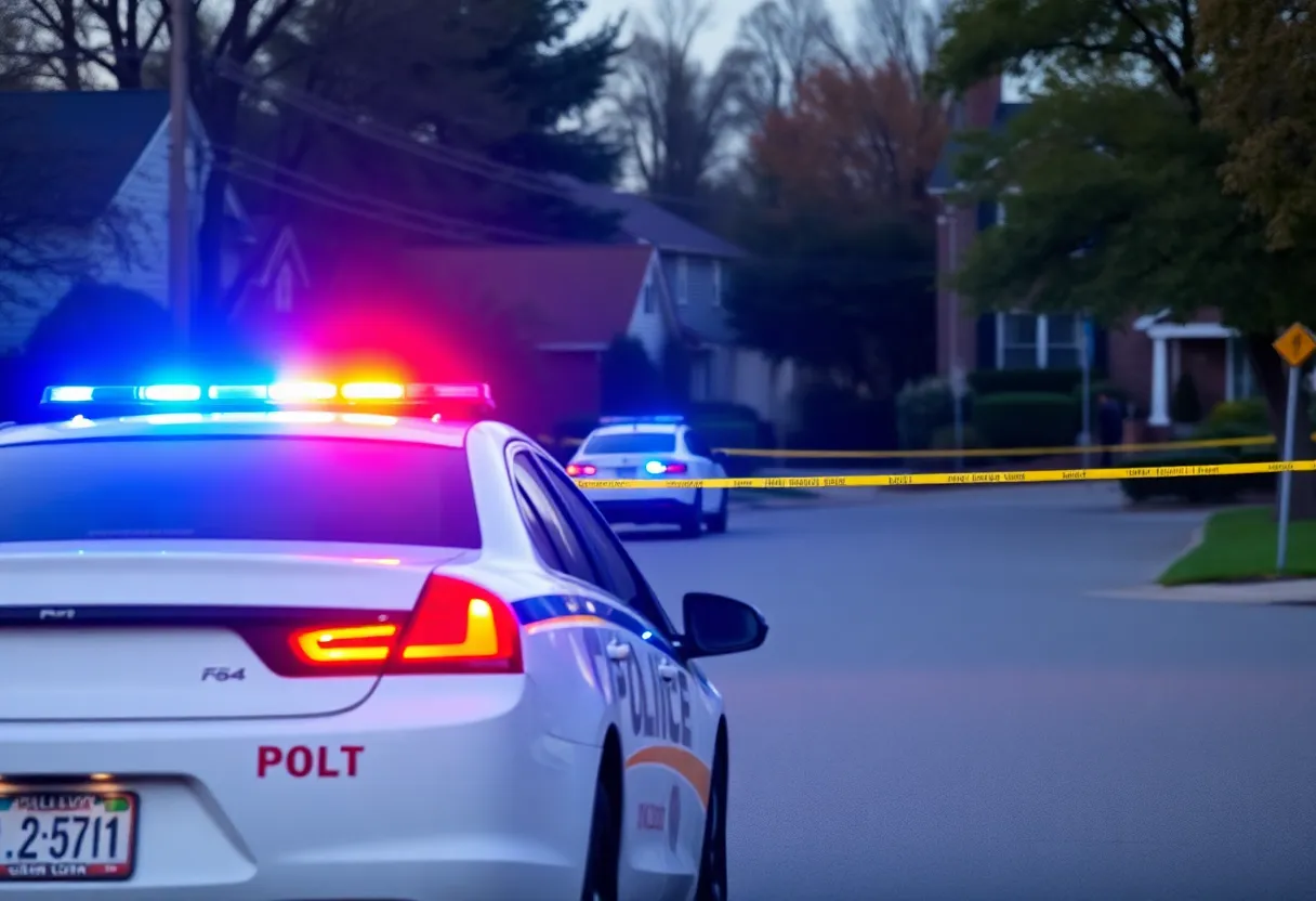 Police car responding to a shooting incident in Tampa