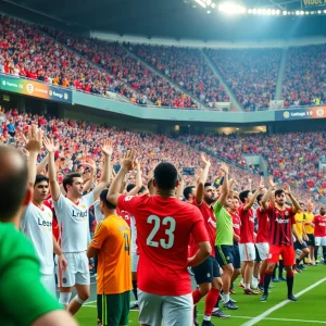 Crowd cheering at a soccer match in Tampa