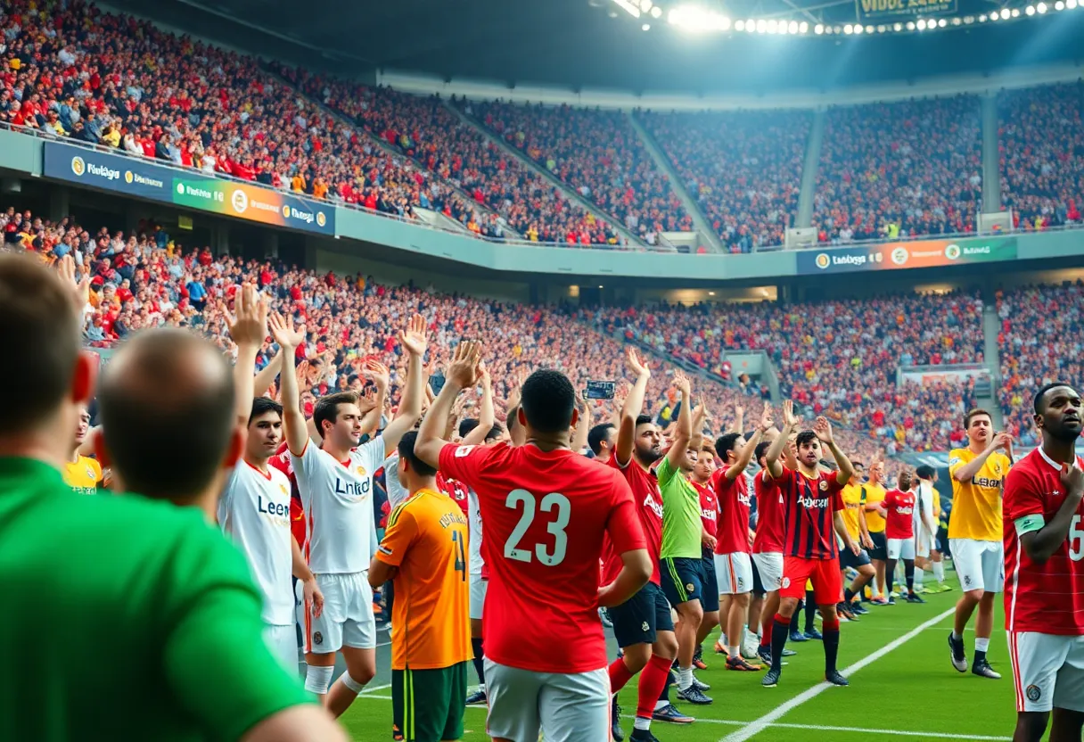 Crowd cheering at a soccer match in Tampa