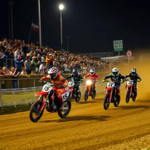 Exciting motorcycle race at Tampa Supercross event