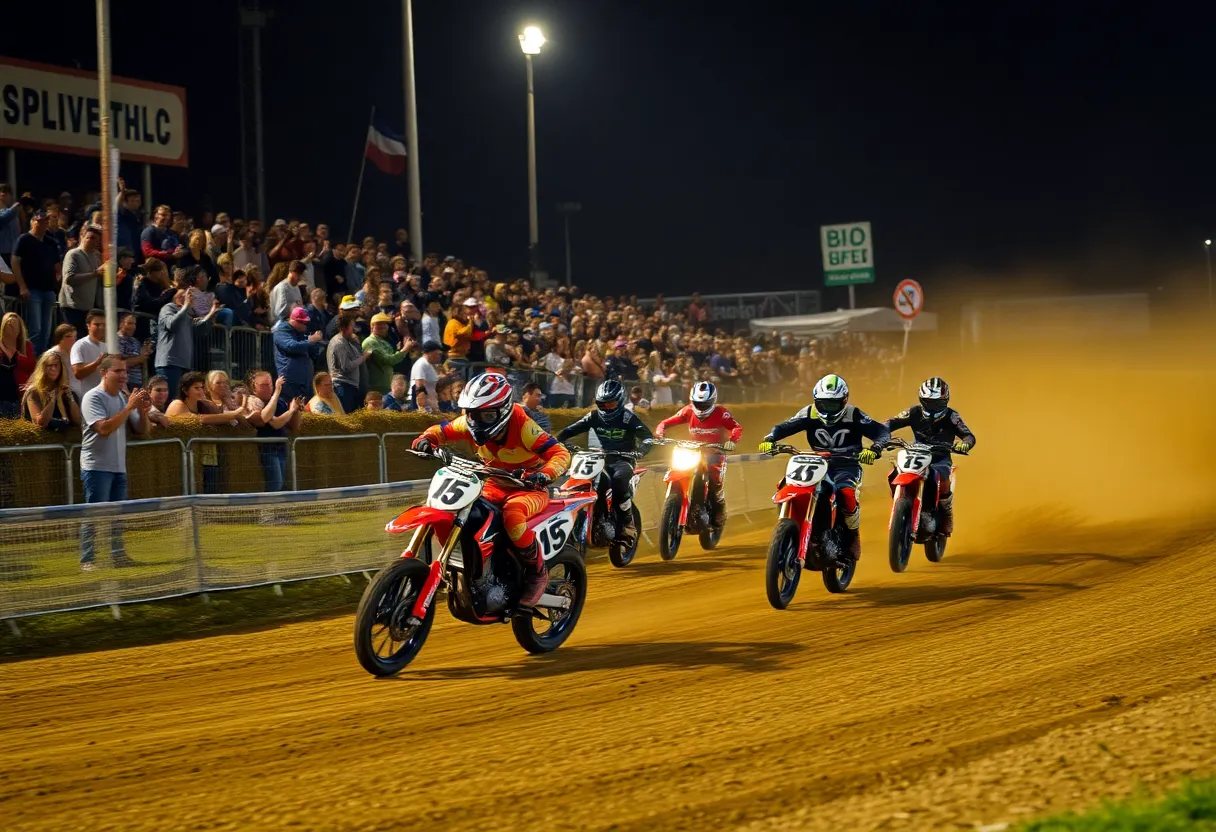 Exciting motorcycle race at Tampa Supercross event