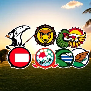 Various team logos for TGL golf league.