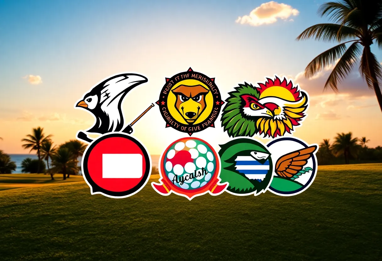 Various team logos for TGL golf league.