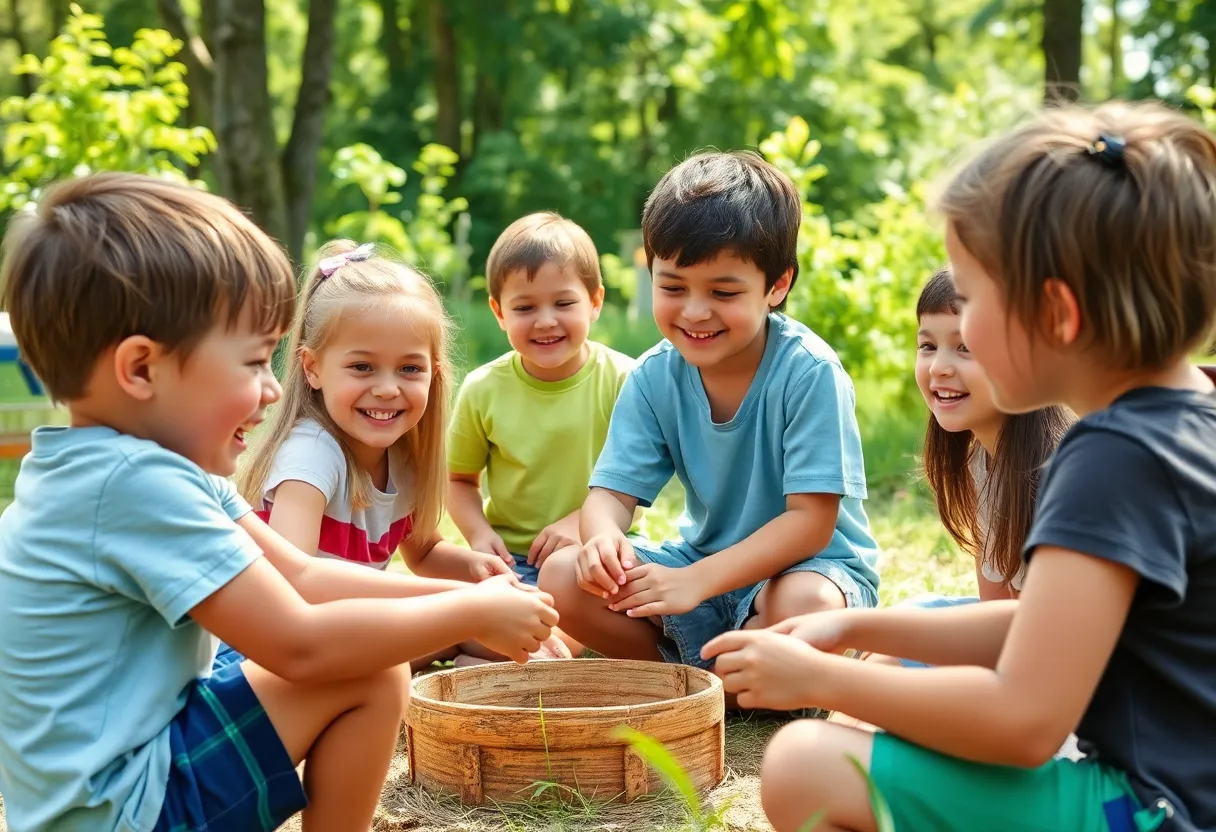 Children enjoying activities at USF Camp Kesem summer camp