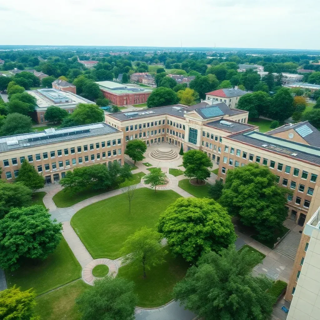 Aerial photograph of the University of South Florida campus