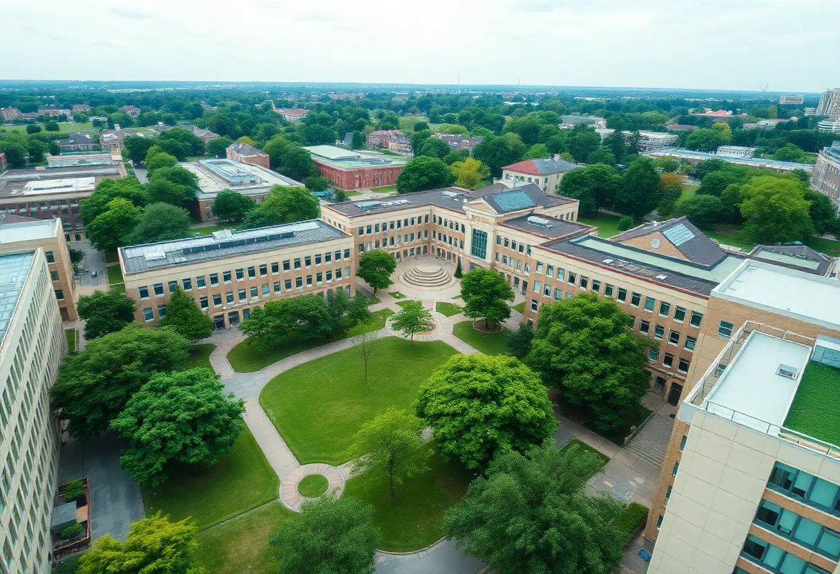 Aerial photograph of the University of South Florida campus