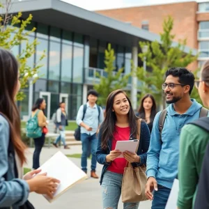 Students on the USF Sarasota-Manatee campus engaged in activities.