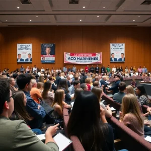 Students engaged in the USF Student Government debate.