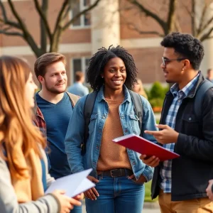 Students at USF discussing election strategies