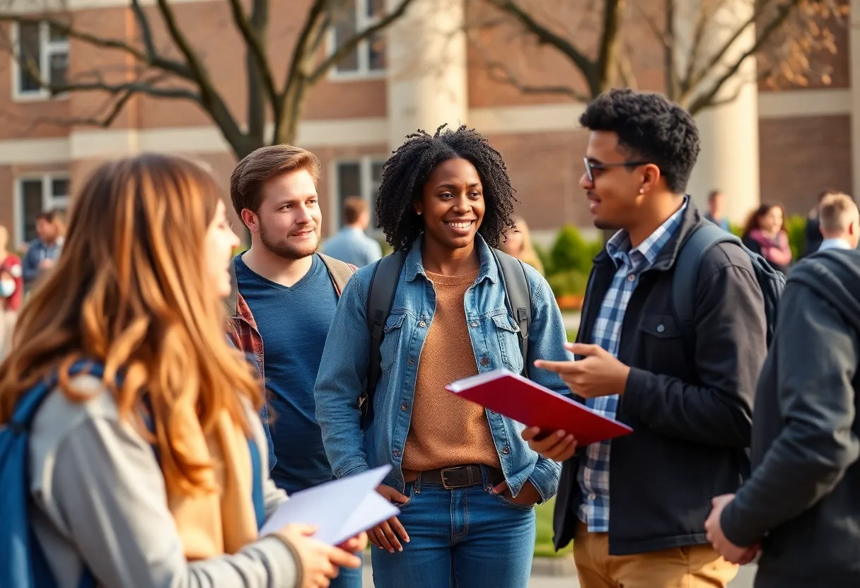 Students at USF discussing election strategies