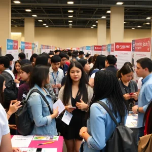 Young job seekers at a job fair in Tampa