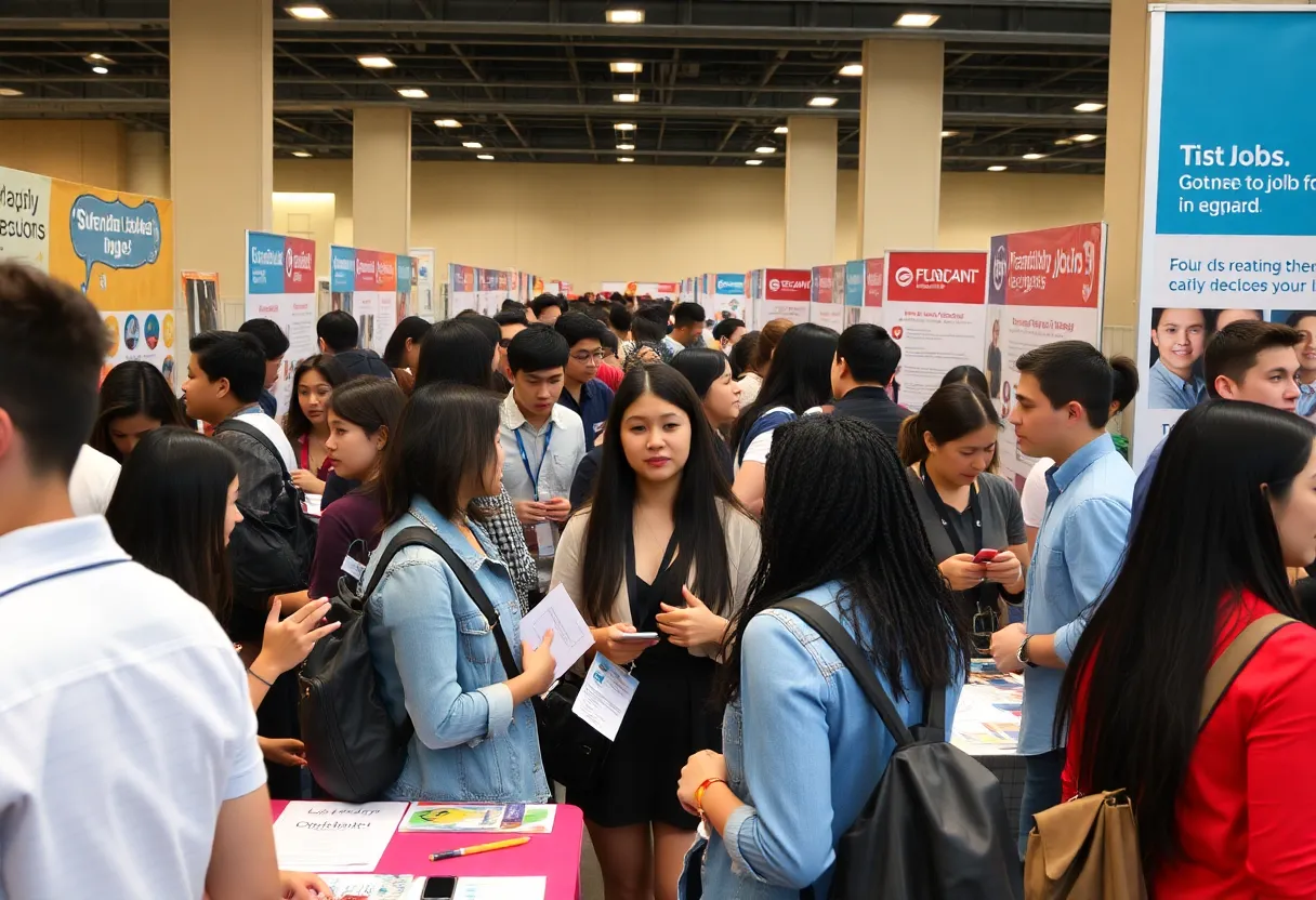 Young job seekers at a job fair in Tampa