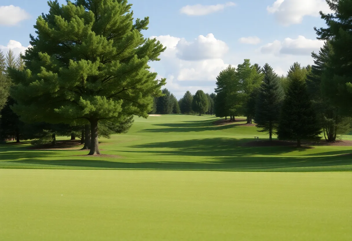 Close up of a beautiful golf course