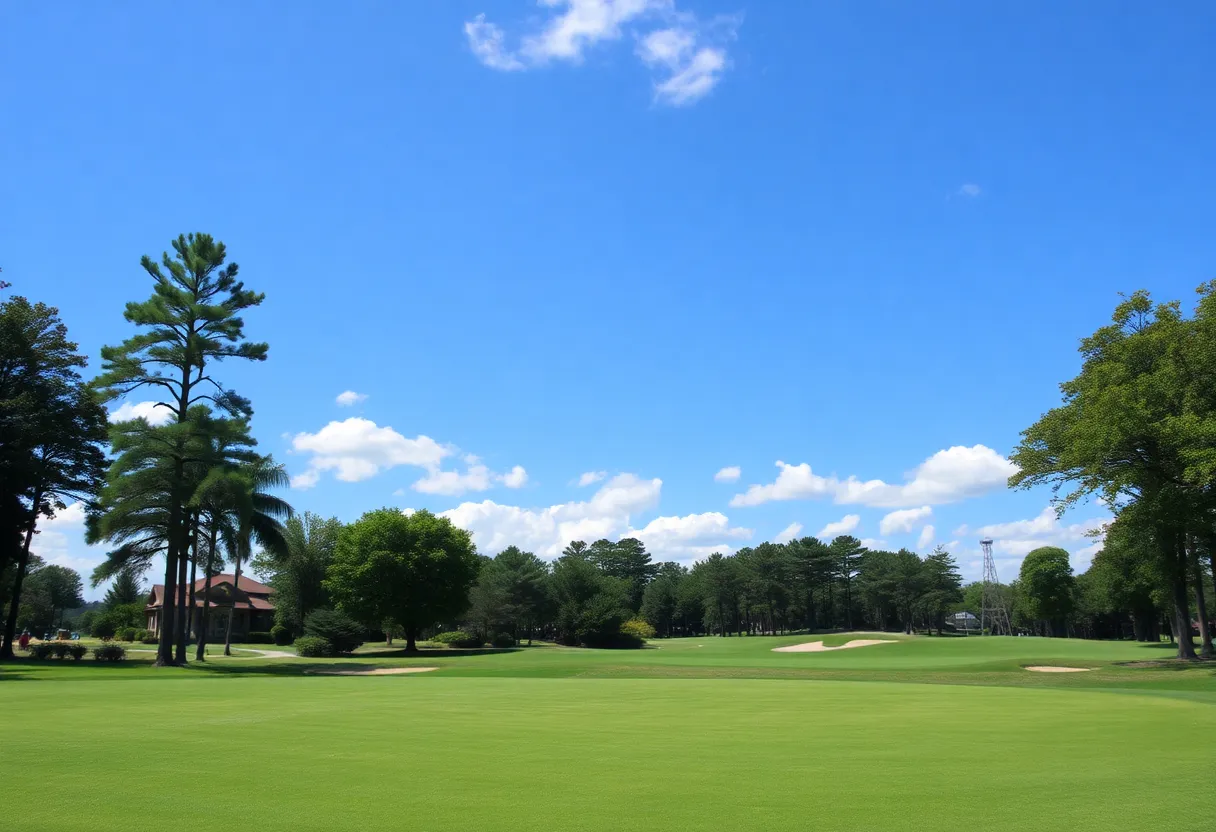 Close up of a beautiful golf course