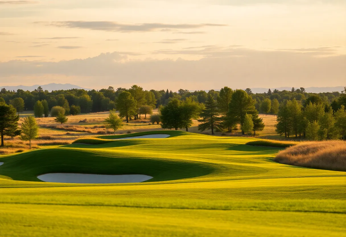 Close up of a beautiful golf course