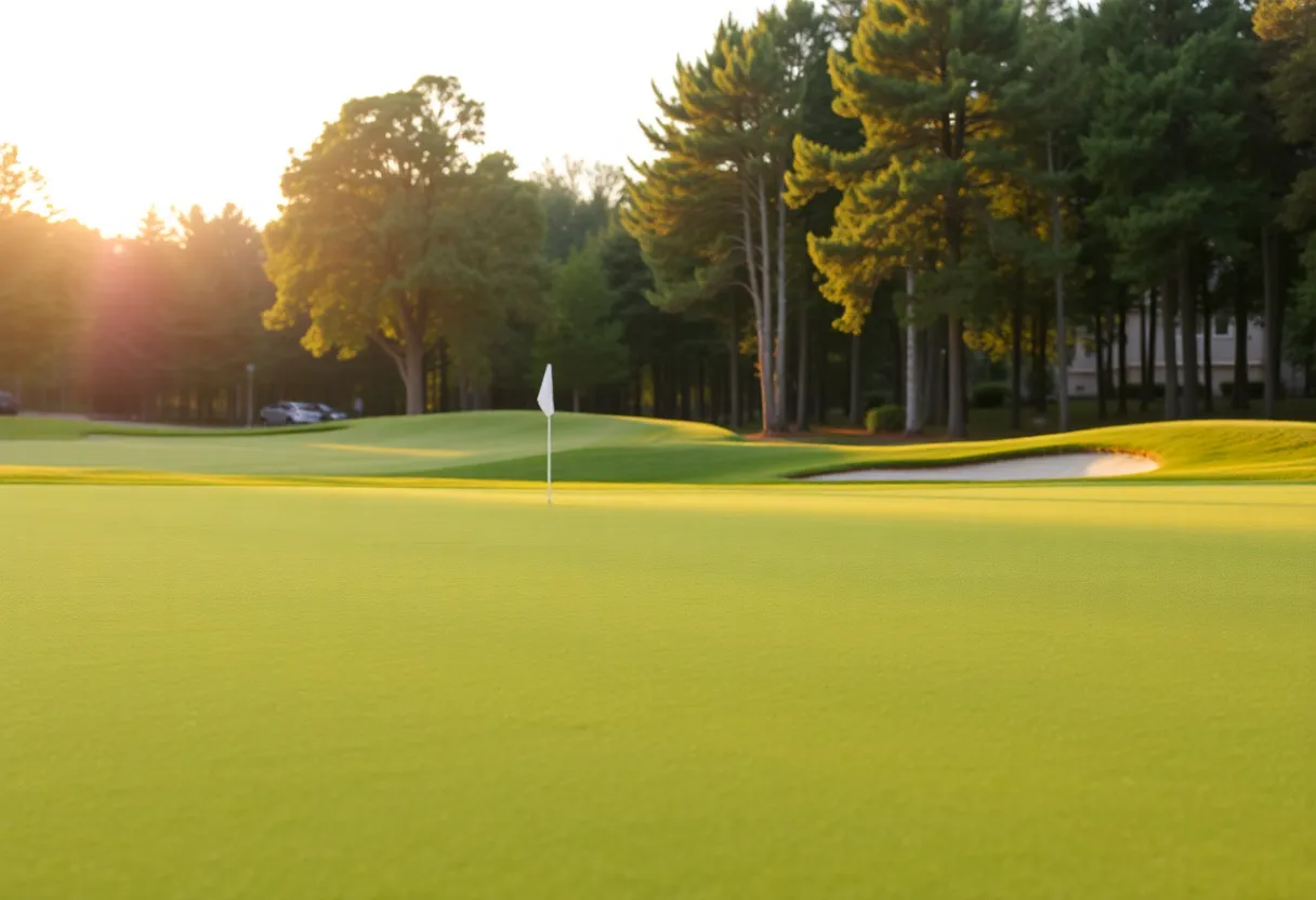 Close up of a beautiful golf course