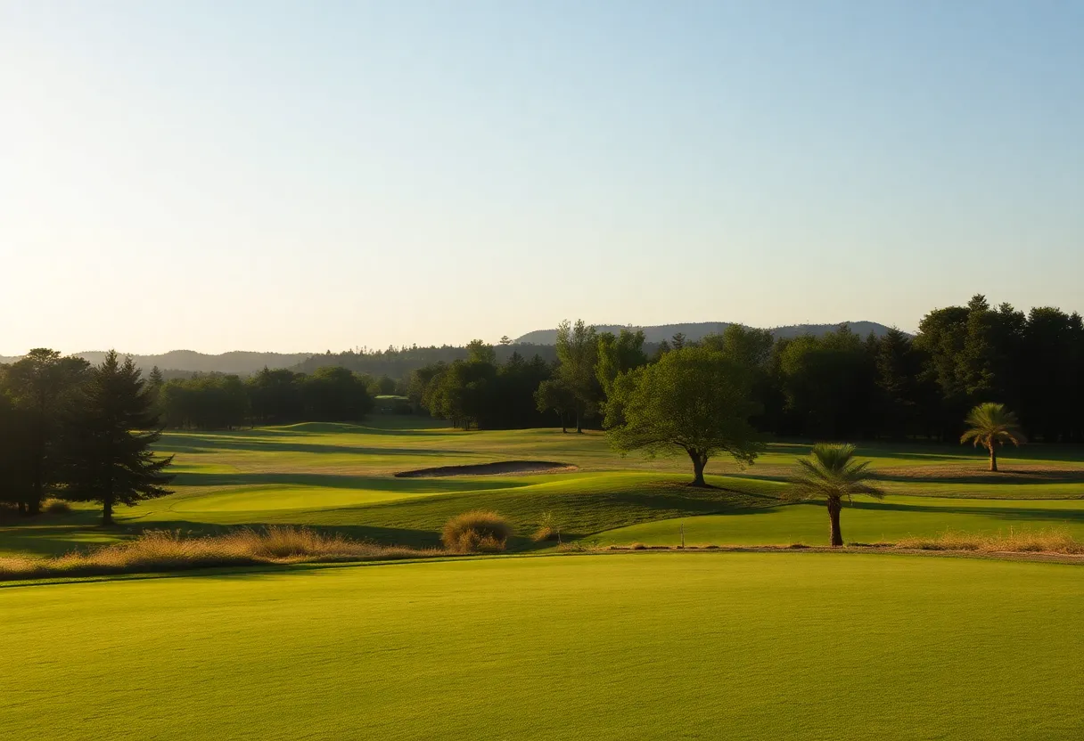 Close up of a beautiful golf course