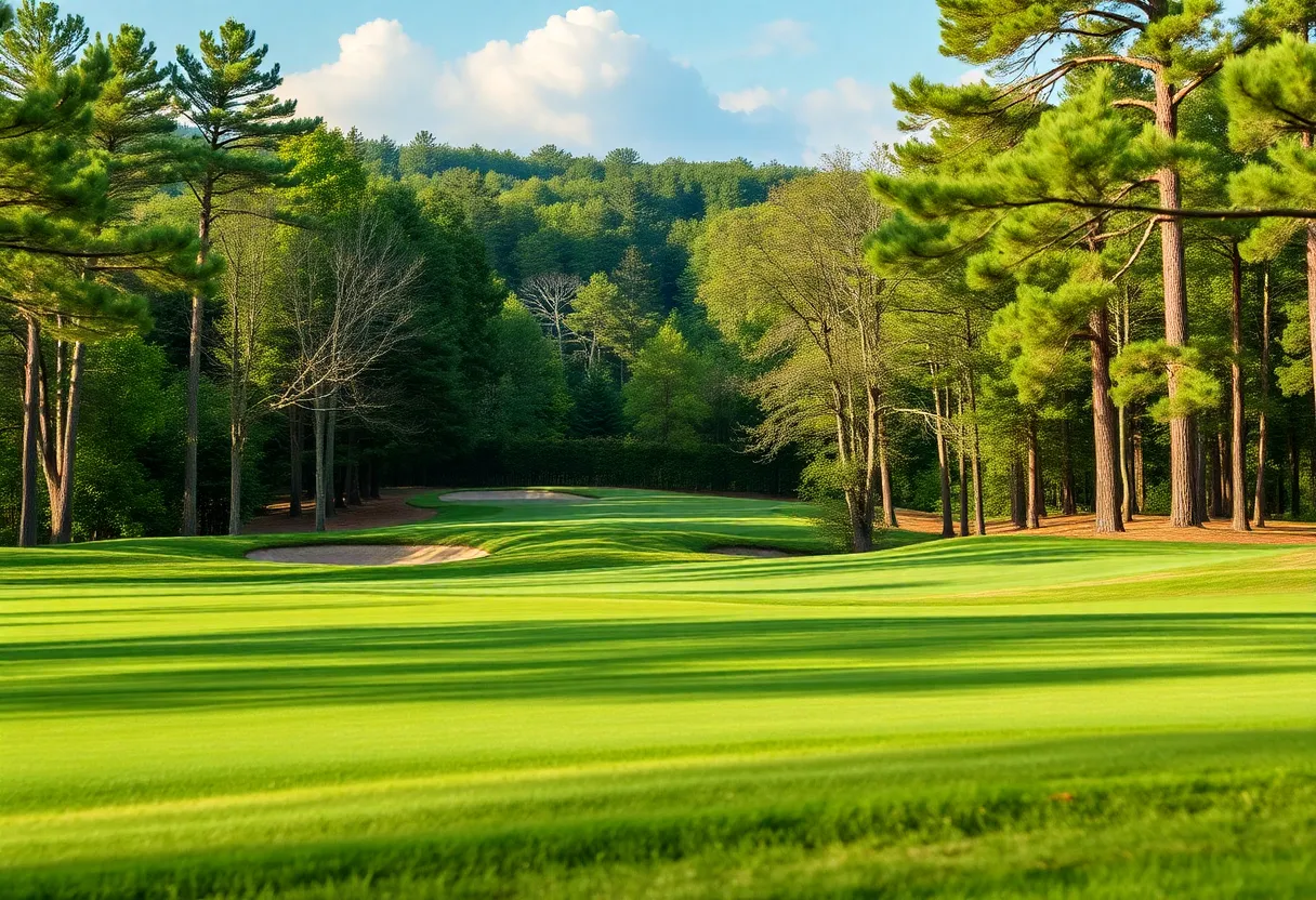 Close up of a beautiful golf course