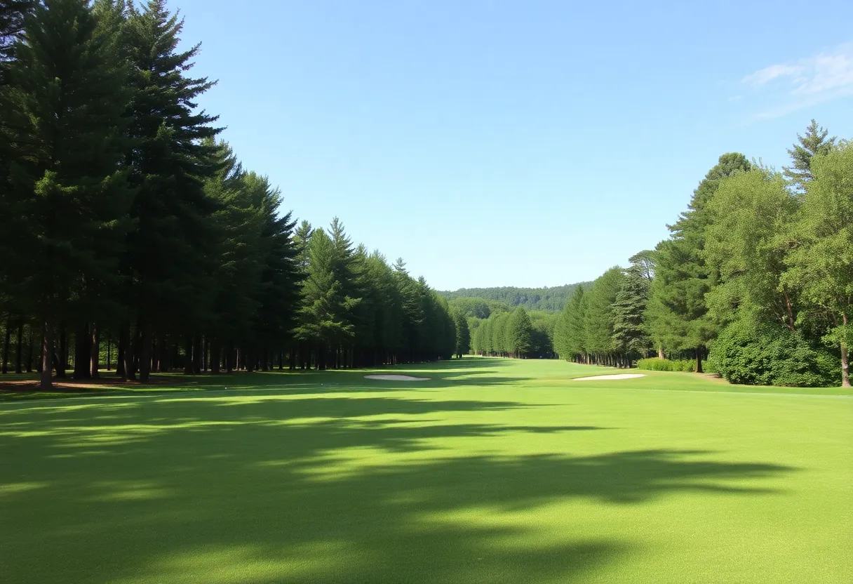 Close up of a beautiful golf course