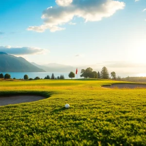 A picturesque view of a beautiful golf course.