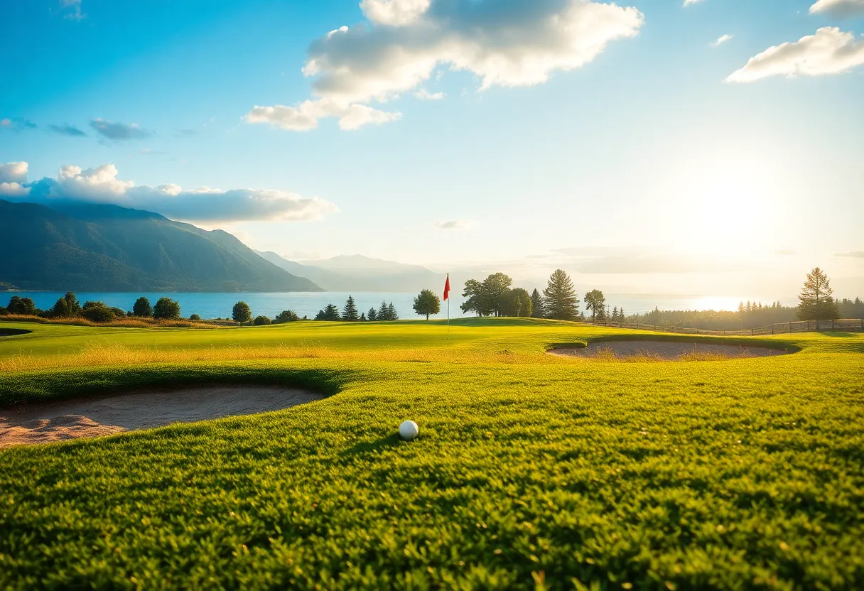 A picturesque view of a beautiful golf course.