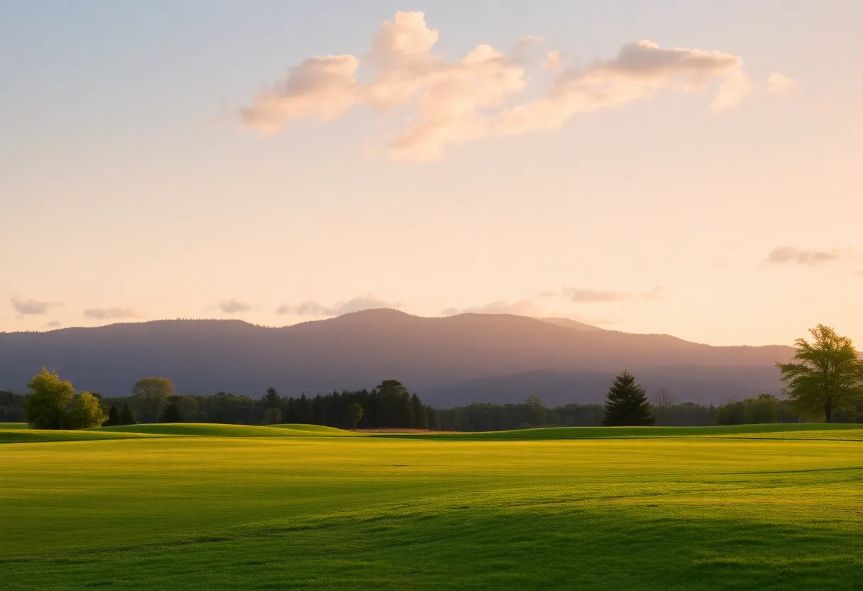 Close up view of a beautifully maintained golf course