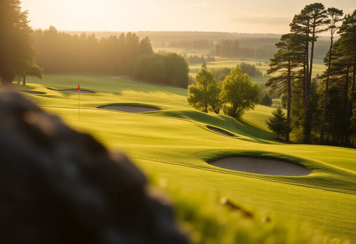 Close up of a beautiful golf course