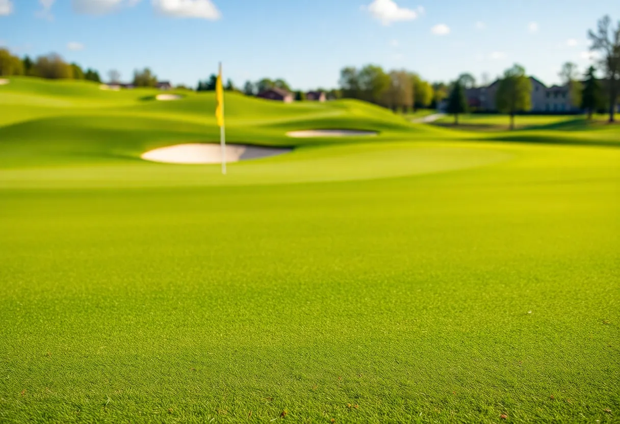 Close up of a beautiful golf course