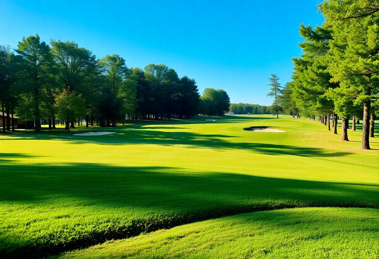 Close up of a beautiful golf course