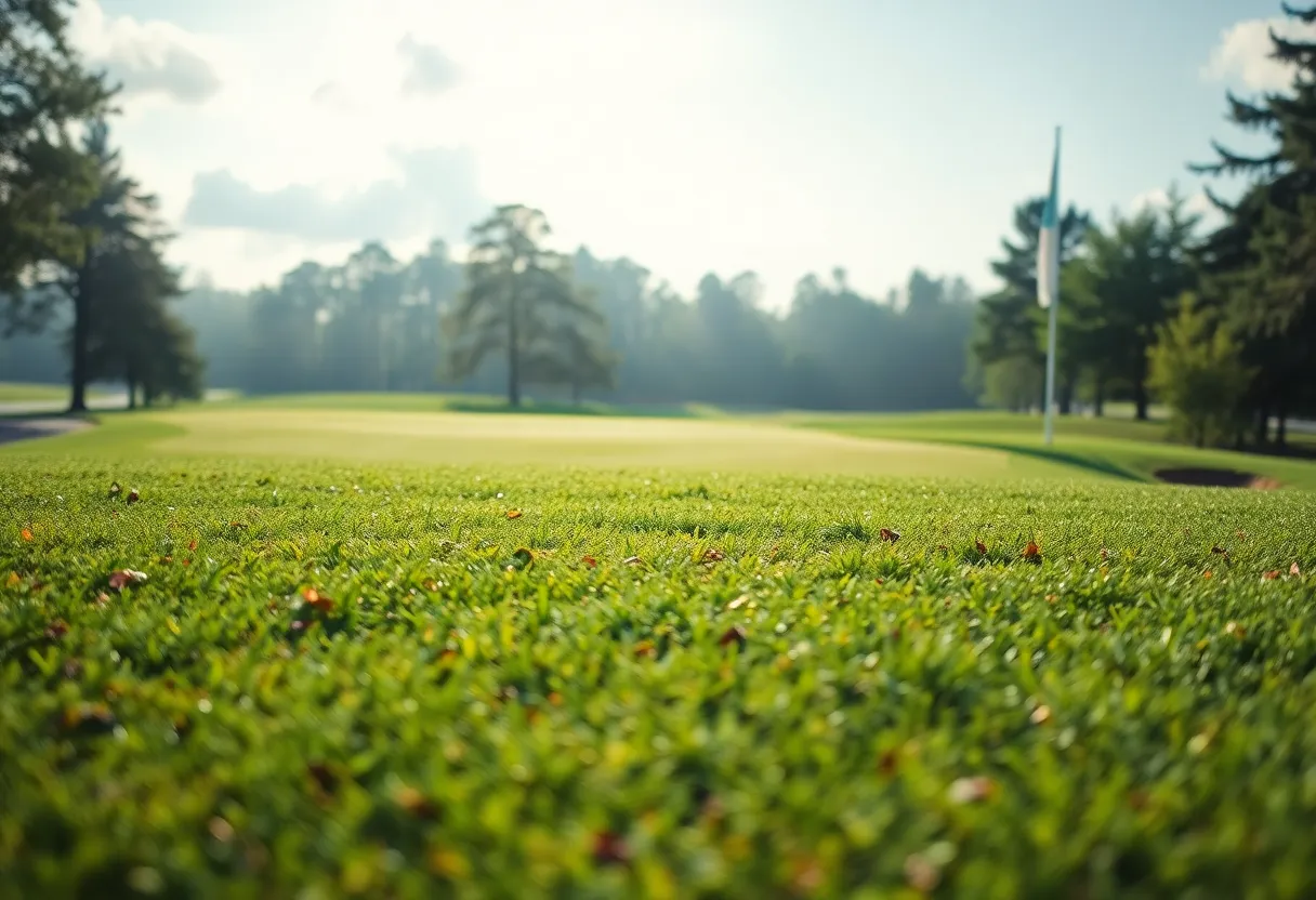 Close-up of a beautiful golf course