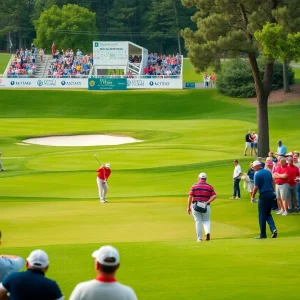 Golf players competing at a tournament