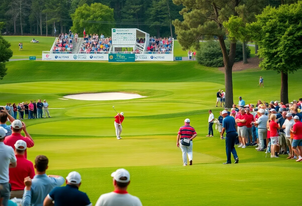 Golf players competing at a tournament