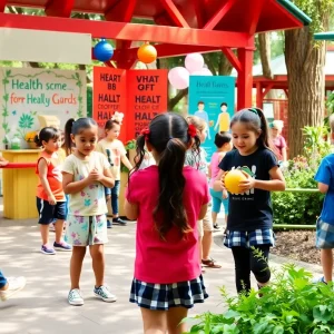 Children at Busch Gardens enjoying health initiative activities