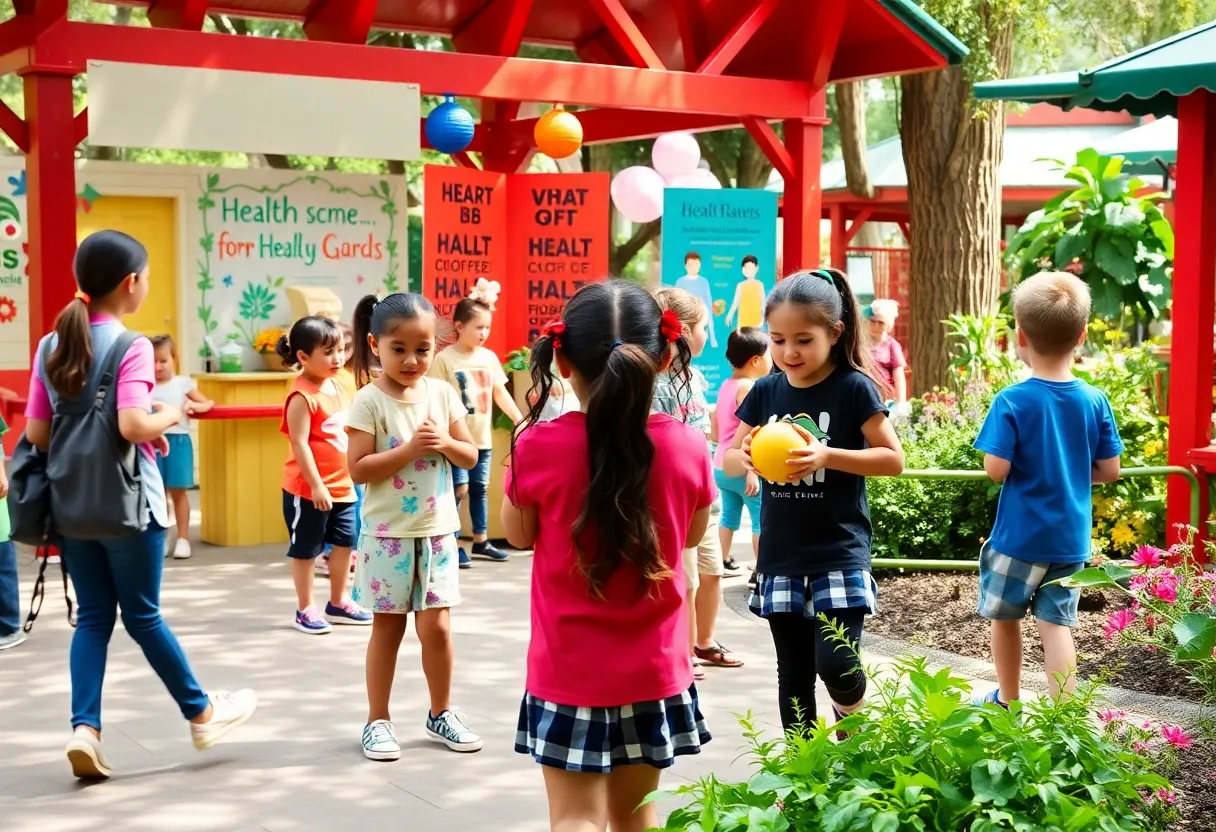 Children at Busch Gardens enjoying health initiative activities