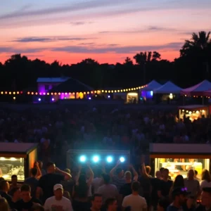 Crowd enjoying a concert at Curtis Hixon Waterfront Park in Tampa Bay.