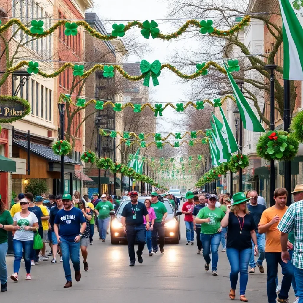 Celebration in Hillsborough County for St. Patrick's Day with vibrant decorations and communities enjoying together.