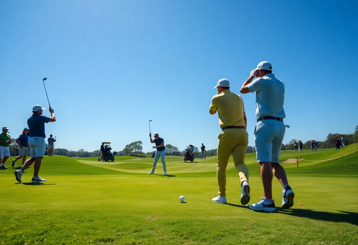 Golfer celebrating a tour victory on the golf course