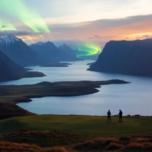 Lofoten Links golf course under the midnight sun