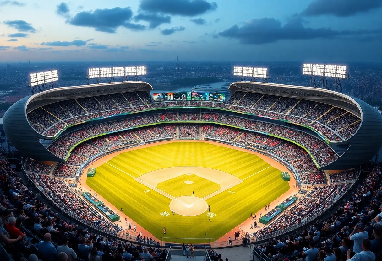 A collage of different Major League Baseball stadiums set for changes in 2025.