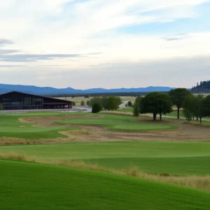 View of the new 12-hole golf course at Sand Valley Golf Resort