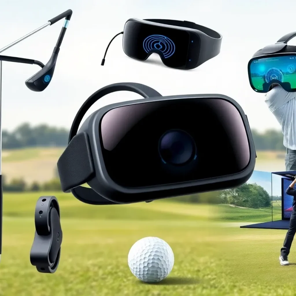 Futuristic golfing equipment and technology on the course