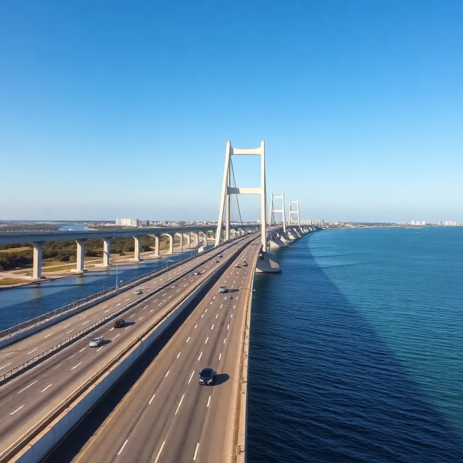 A view of the new southbound I-275 bridge in Tampa Bay