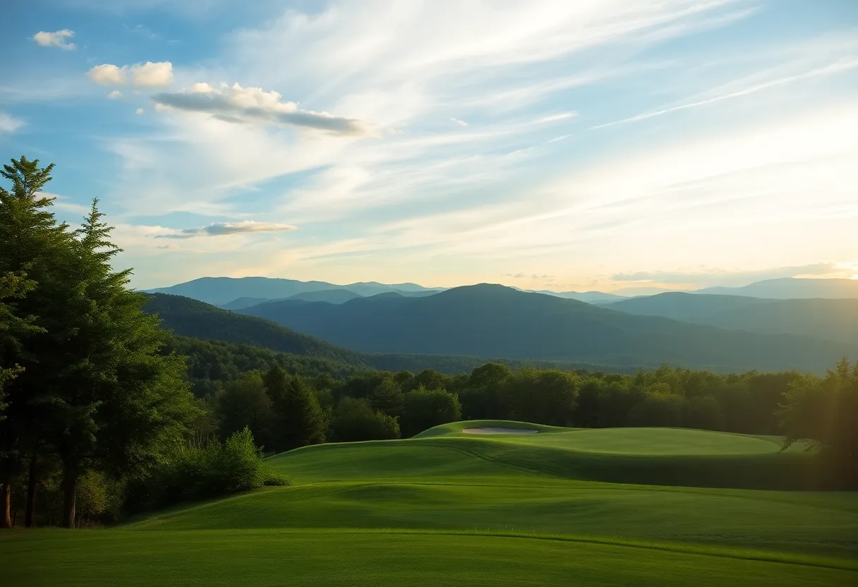 Beautiful golf course landscape in North Carolina