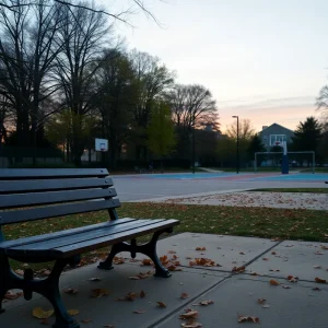 Empty basketball courts in Plantation Park, Tampa