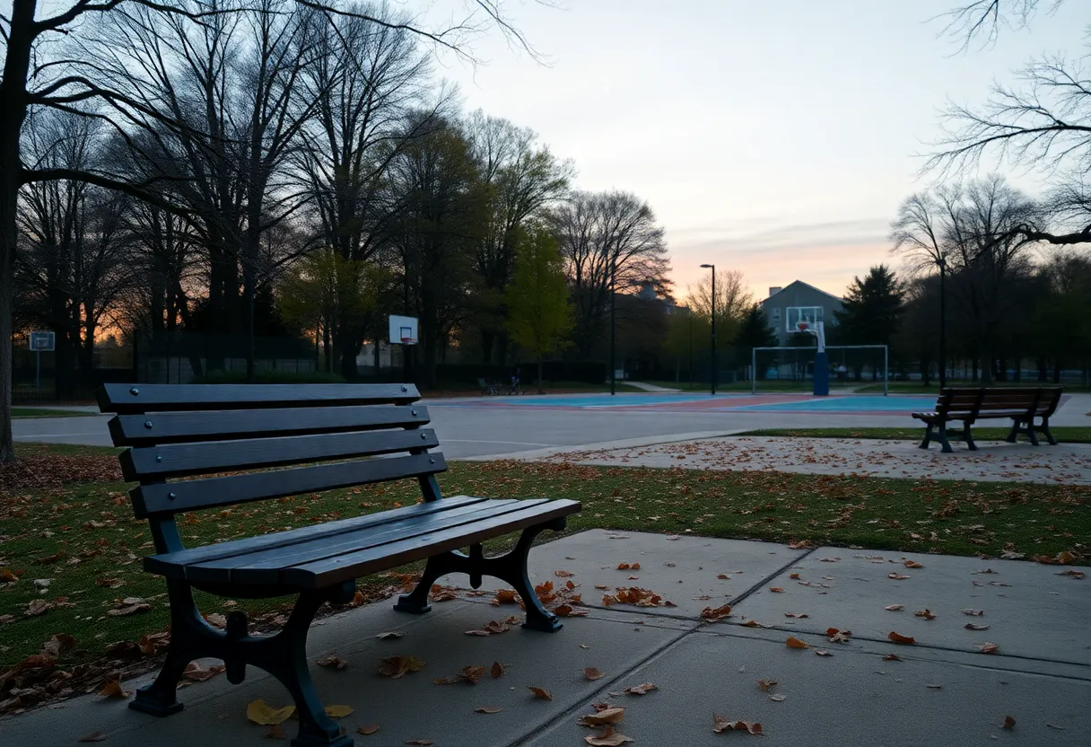 Empty basketball courts in Plantation Park, Tampa