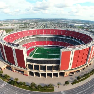 Panoramic view of Raymond James Stadium in Tampa, Florida