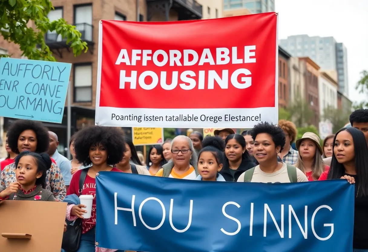 Community members rallying for affordable housing in St. Petersburg