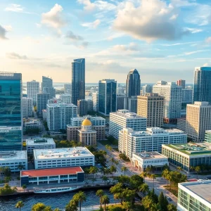 A panoramic view of Tampa Bay highlighting technology and culinary culture.