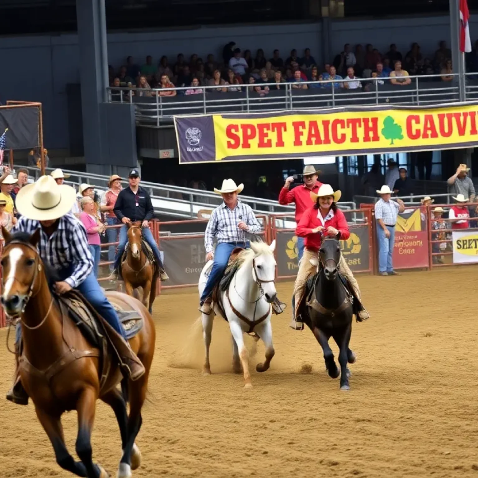 Crowd enjoying the Tampa Bay Rodeo and Family Festival with exciting rodeo action.